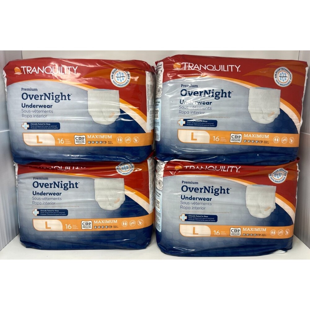 Tranquility Premium OverNight Adult Underwear Large 44''-54'' -64/Case